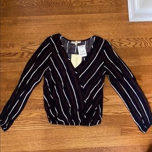 Navy Long-sleeved Blouse